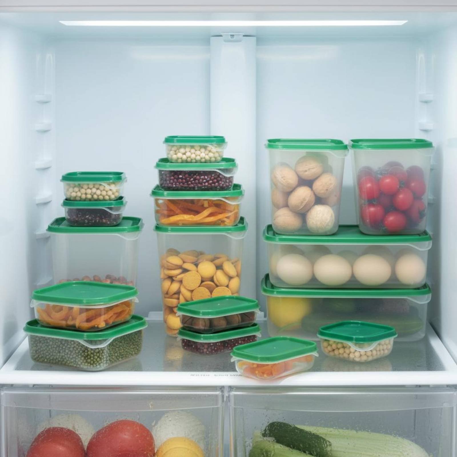 Food Storage Plastic Containers With Lids - 17 Parça Buzdolabı Saklama Kutusu Seti