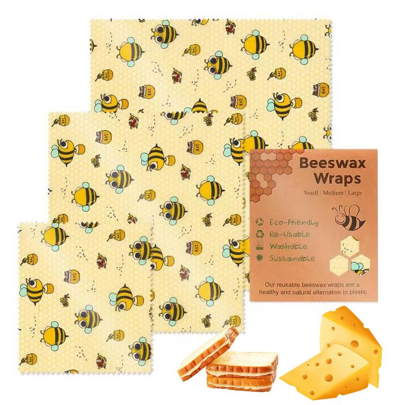 Beeswax Food Wrap - 3 adet kullanımlık gıda taze tutma