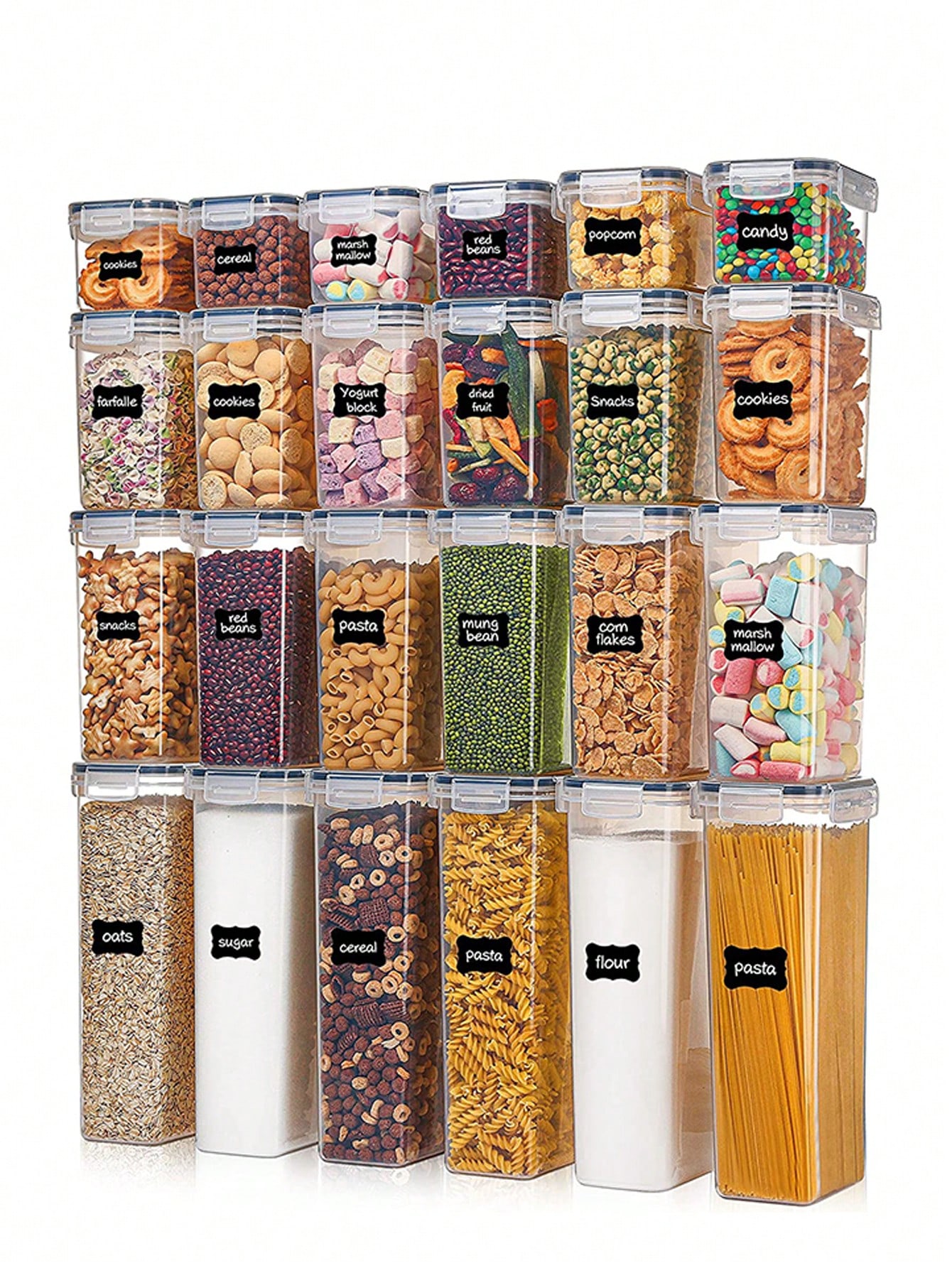 Food Storage Plastic Containers With Lids - 48 adet Hava Geçirmeyen Gıda Saklama