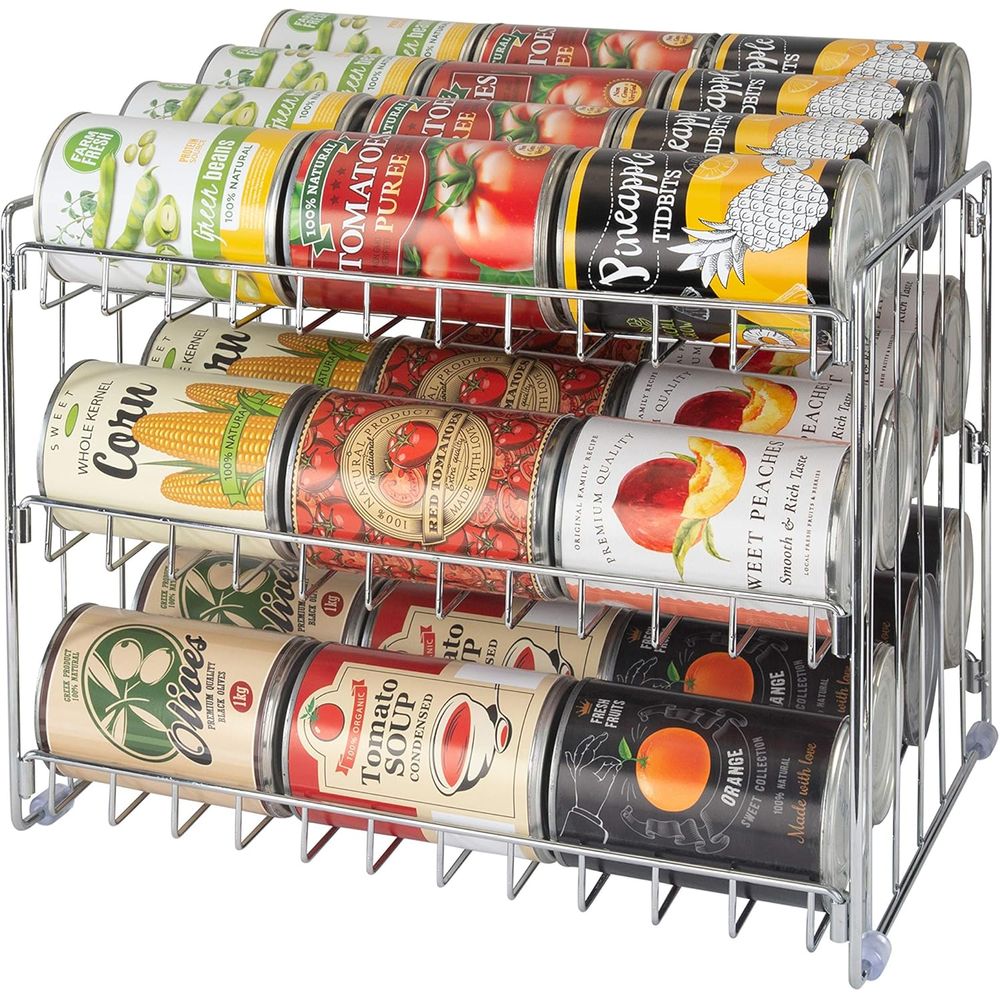 Food Storage In Cabinets - 3 Katlı Konservesi Düzenleyici | Krom