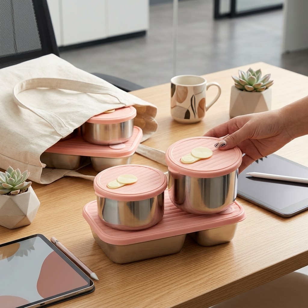 Food Storage Microwave Safe - Mikrodalgada Kullanılabilir 304 Paslanmaz Çelik Öğle