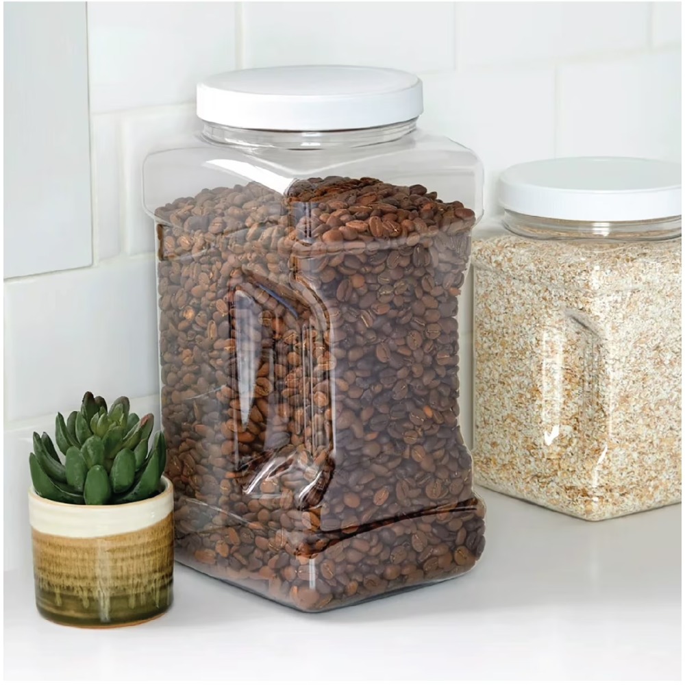 Food Storage 4 Quart - 4-Quart Şeffaf Plastik Saklama Kabı, Beyaz