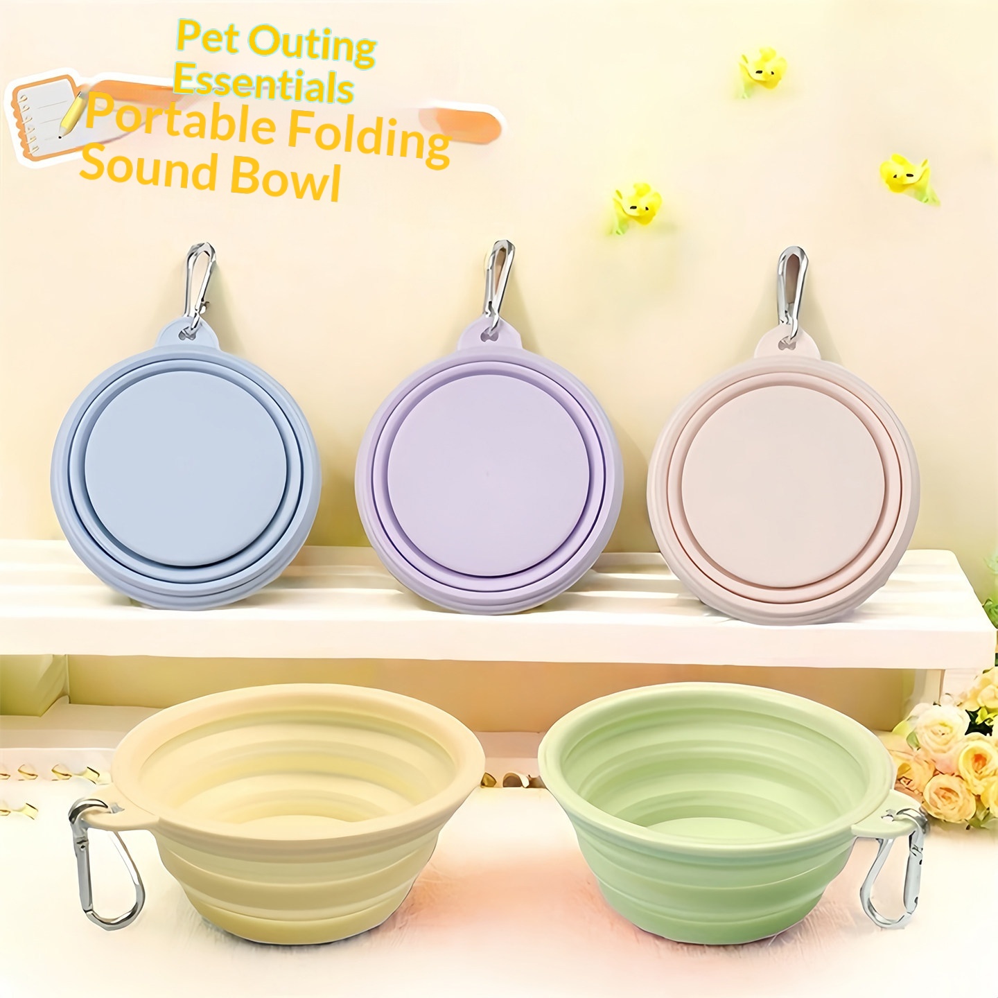Portion Control Container - Silikon Köpek Mama Su Kabı Katlanabilir