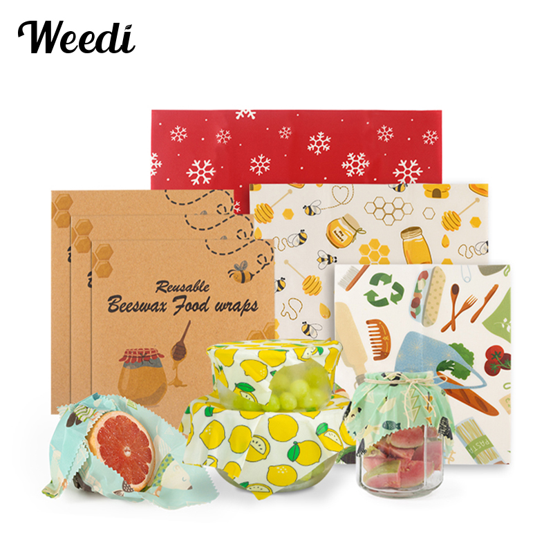 Beeswax Food Wrap - WEEDI 3'lü Paket Yeniden Kullanılabilir Balmumu