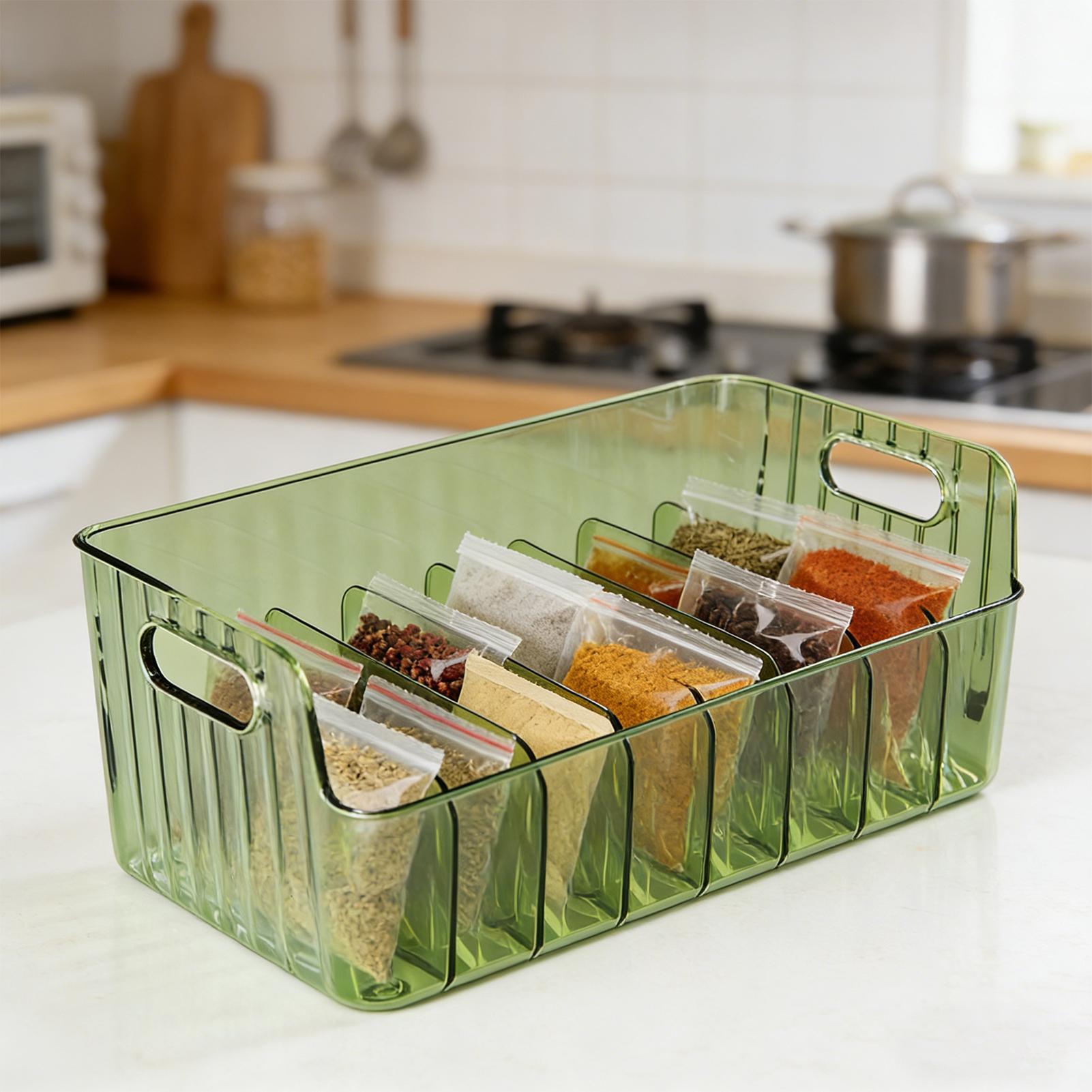Food Storage In Cabinets - Baharat Rafı Şeffaf Bölmeli Kozmetik Gıda