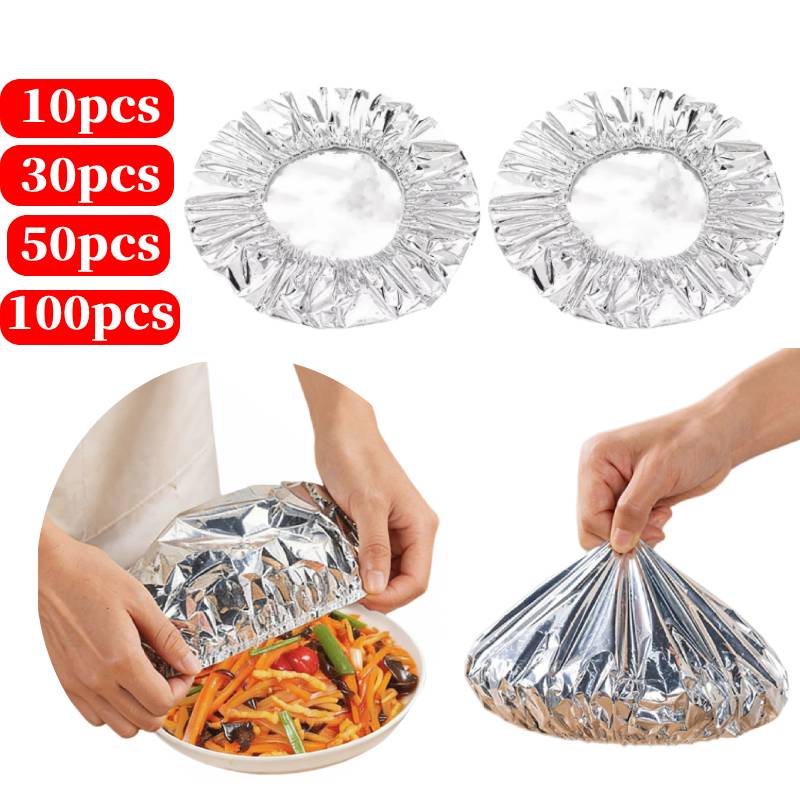 Food Storage Aluminum - 10-100 adet tekrarlanabilir film yalıtım örtüsü,