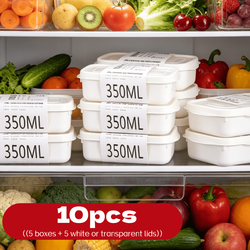 Food Storage Plastic Containers With Lids - 10 Adet Yeniden Kullanılabilir İstiflenebilir Gıda