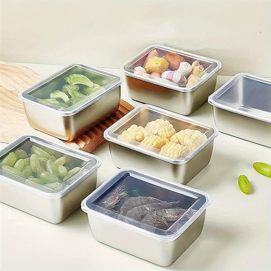 Food Storage Plastic Containers With Lids - 1/3/5 adet paslanmaz çelik gıda saklama
