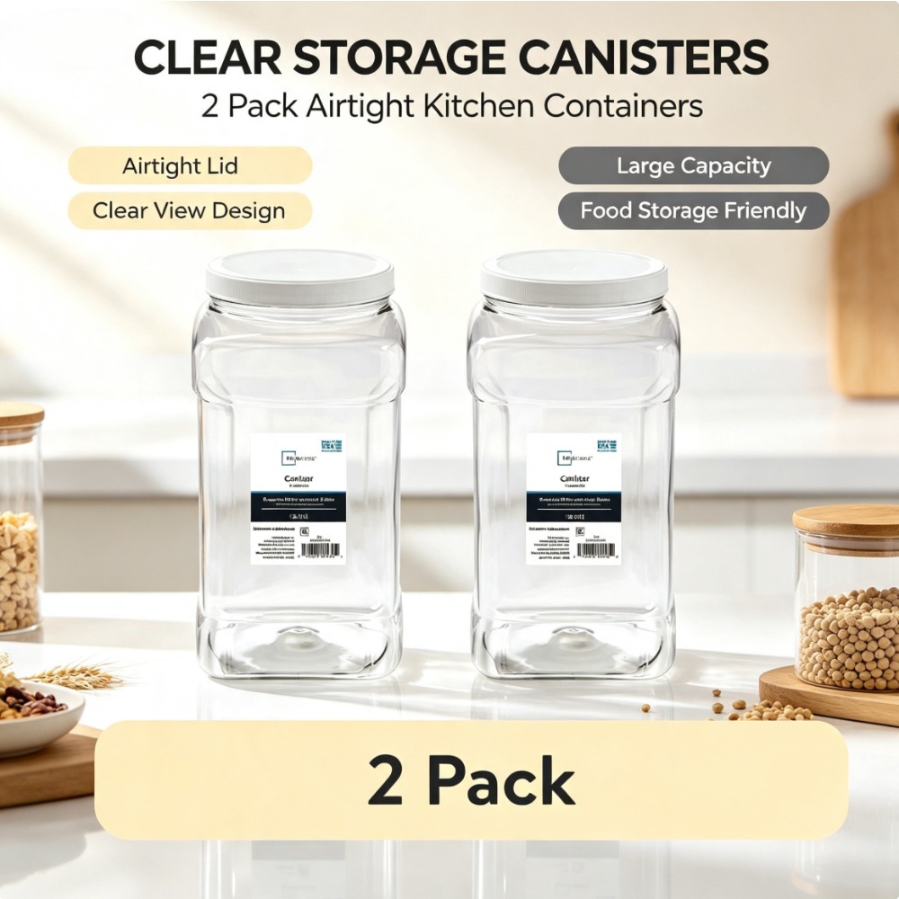 Food Storage 4 Quart - (2'li Paket) Mainstays Şeffaf Plastik 4