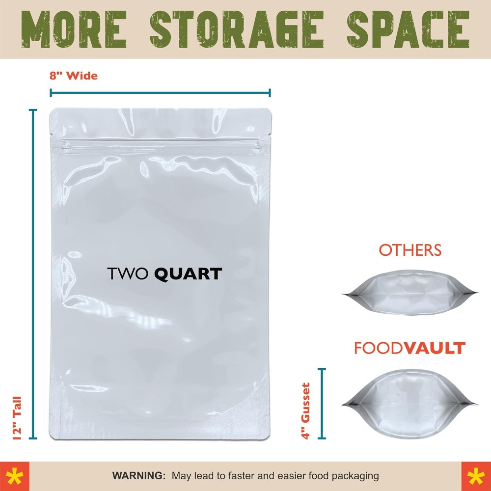 2 Quart Mylar Poşetler, 16 Mil - Food Storage 4 Quart incelemesi ve fiyatı