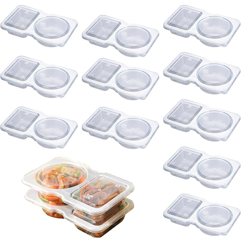 2 Bölmeli Tek Kullanımlık Şeff - Portion Control Container incelemesi ve fiyatı