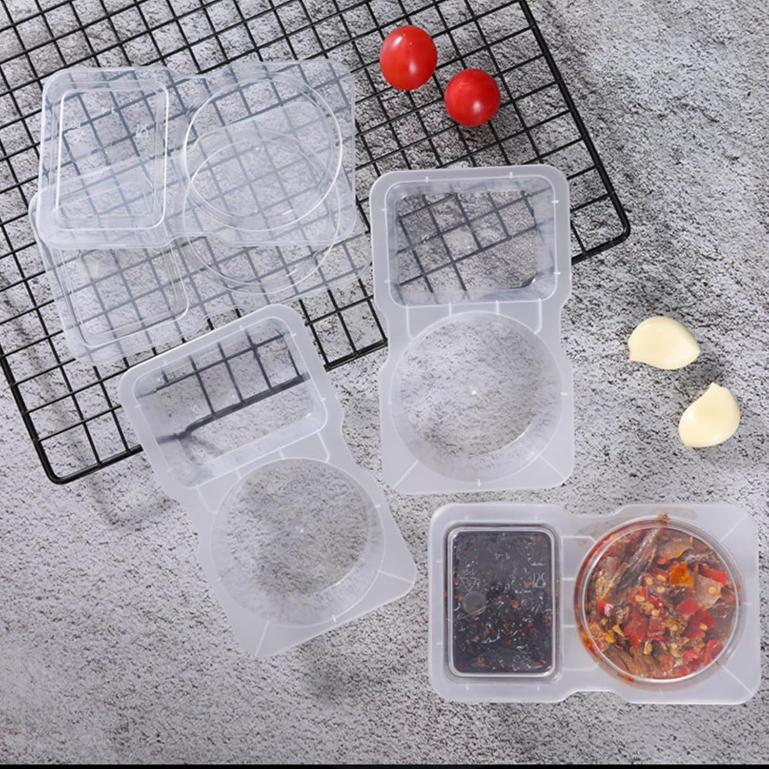 2 Bölmeli Tek Kullanımlık Şeff - Portion Control Container incelemesi ve fiyatı
