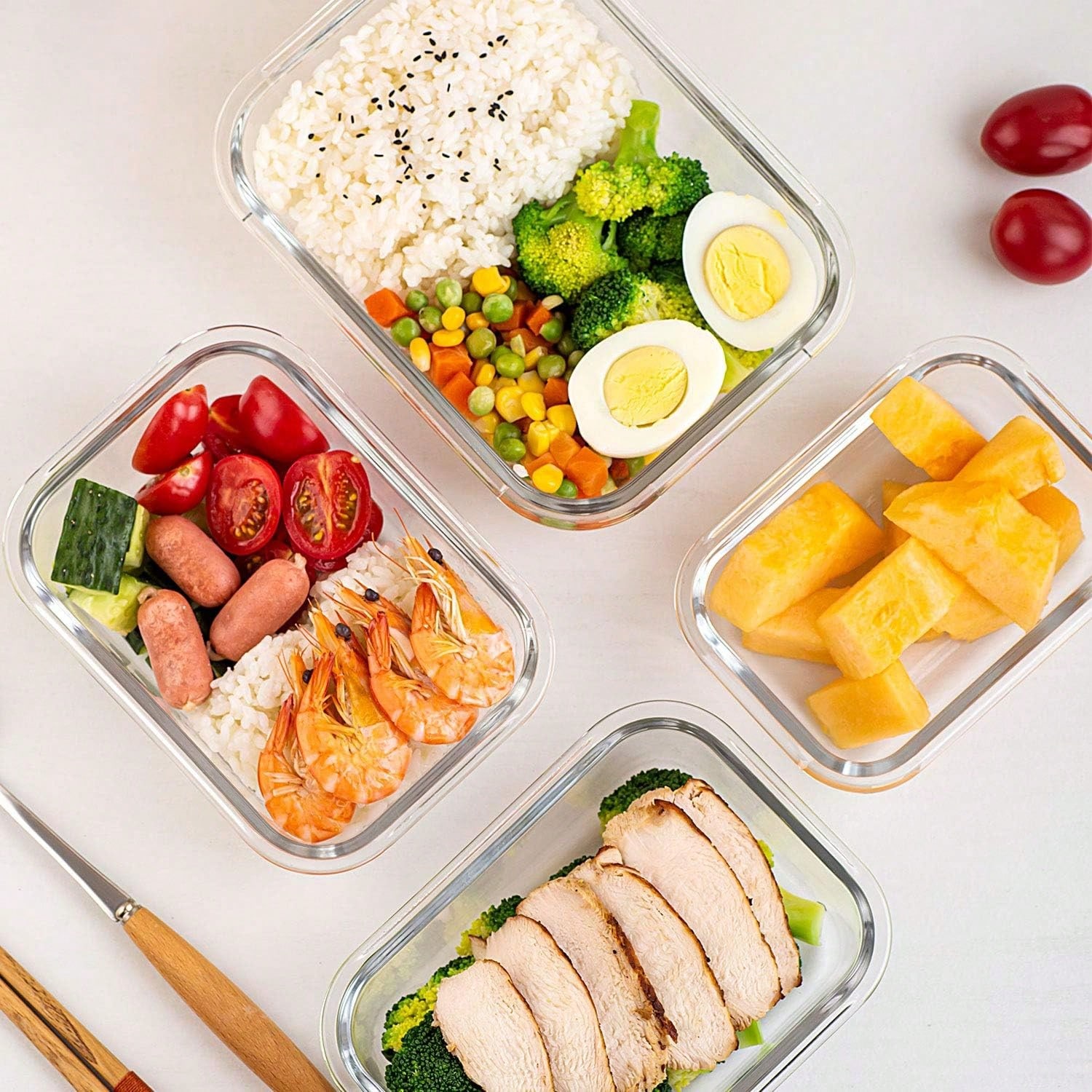 10'lu Paket Cam Yemek Hazırlık - Food Storage Plastic Containers With Lids incelemesi ve fiyatı