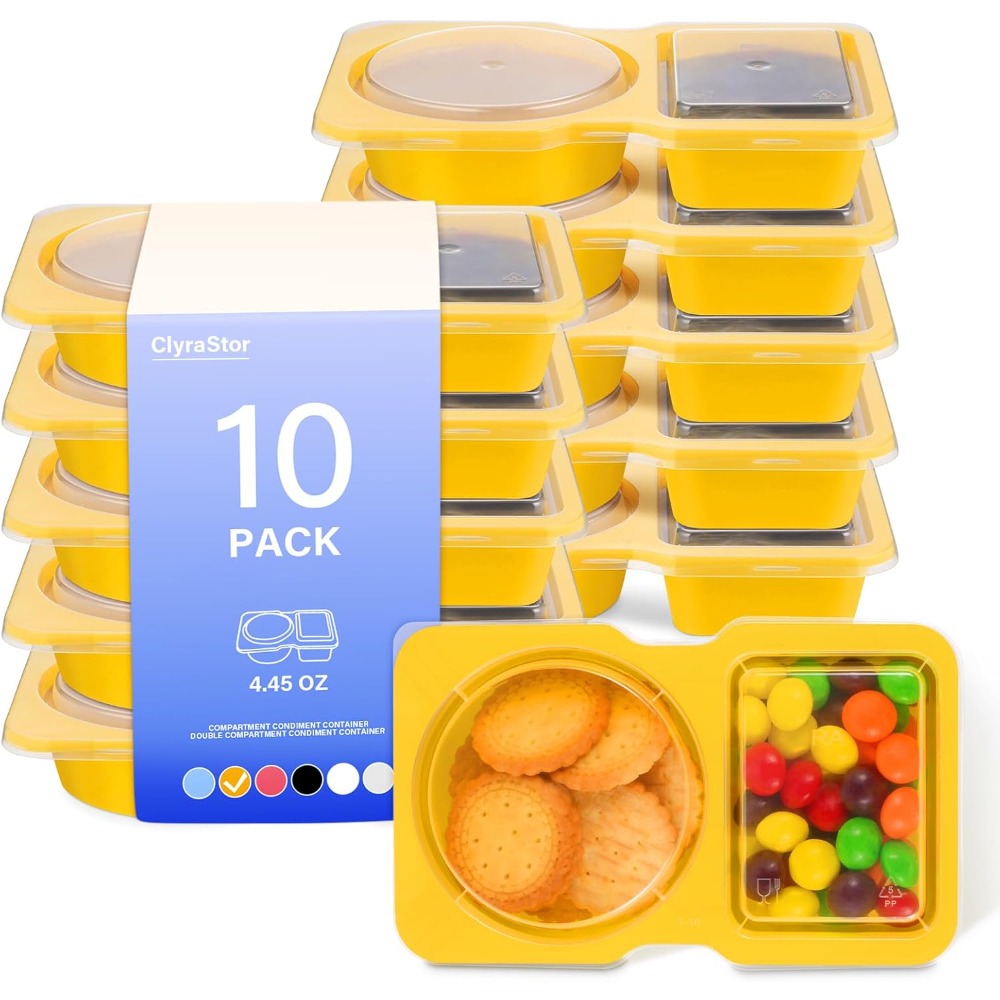 2 Bölmeli Tek Kullanımlık Plas - Food Storage Yellow incelemesi ve fiyatı